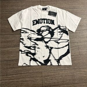 Mixed Emotion Graphic White T-Shirt